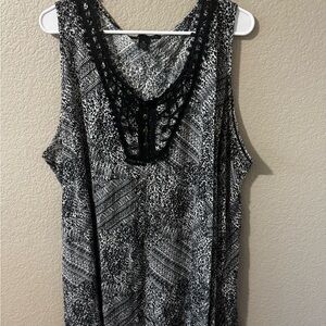 French Laundry Black and White Tank Top